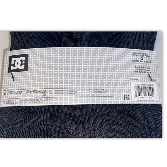 DC Crew Socks 5 Pair Men’s 6-12 Black Gray w/ Mixed Stripes & Logo Shoe Co Skate - Picture 4 of 12